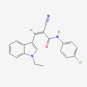 molecular formula C20H16ClN3O B5682597 N-(4-chlorophenyl)-2-cyano-3-(1-ethyl-1H-indol-3-yl)acrylamide 