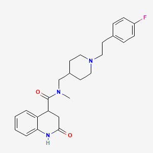 molecular formula C25H30FN3O2 B5682632 N-({1-[2-(4-fluorophenyl)ethyl]-4-piperidinyl}methyl)-N-methyl-2-oxo-1,2,3,4-tetrahydro-4-quinolinecarboxamide 