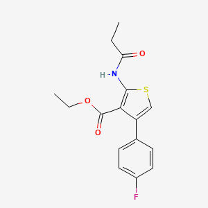 molecular formula C16H16FNO3S B5682643 ethyl 4-(4-fluorophenyl)-2-(propionylamino)-3-thiophenecarboxylate 