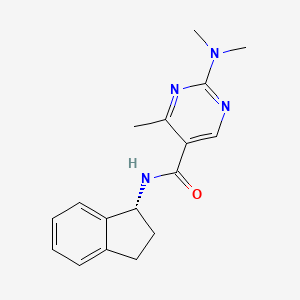 molecular formula C17H20N4O B5682649 N-[(1R)-2,3-dihydro-1H-inden-1-yl]-2-(dimethylamino)-4-methyl-5-pyrimidinecarboxamide 