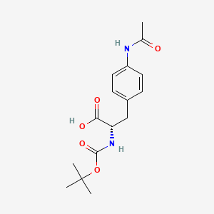 molecular formula C16H22N2O5 B568265 (S)-3-(4-Acetamidophenyl)-2-((tert-butoxycarbonyl)amino)propanoic acid CAS No. 114117-42-9