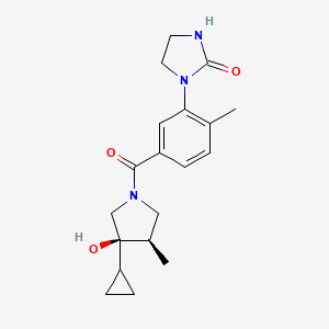 molecular formula C19H25N3O3 B5682656 1-(5-{[(3R*,4R*)-3-cyclopropyl-3-hydroxy-4-methyl-1-pyrrolidinyl]carbonyl}-2-methylphenyl)-2-imidazolidinone 