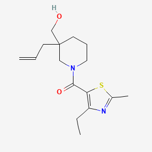 molecular formula C16H24N2O2S B5682676 {3-allyl-1-[(4-ethyl-2-methyl-1,3-thiazol-5-yl)carbonyl]-3-piperidinyl}methanol 