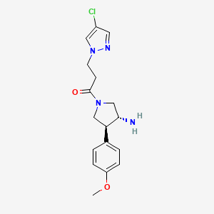 molecular formula C17H21ClN4O2 B5682698 (3R*,4S*)-1-[3-(4-chloro-1H-pyrazol-1-yl)propanoyl]-4-(4-methoxyphenyl)pyrrolidin-3-amine 