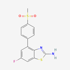 molecular formula C14H11FN2O2S2 B5682736 6-fluoro-4-[4-(methylsulfonyl)phenyl]-1,3-benzothiazol-2-amine 