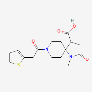 1-methyl-2-oxo-8-(2-thienylacetyl)-1,8-diazaspiro[4.5]decane-4-carboxylic acid