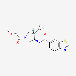 molecular formula C18H21N3O3S B5682774 N-[(3R*,4S*)-4-cyclopropyl-1-(methoxyacetyl)pyrrolidin-3-yl]-1,3-benzothiazole-6-carboxamide 