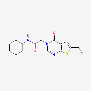 molecular formula C16H21N3O2S B5682793 N-cyclohexyl-2-(6-ethyl-4-oxothieno[2,3-d]pyrimidin-3(4H)-yl)acetamide 