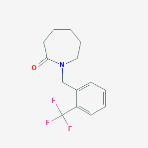molecular formula C14H16F3NO B5682801 1-[2-(trifluoromethyl)benzyl]azepan-2-one 