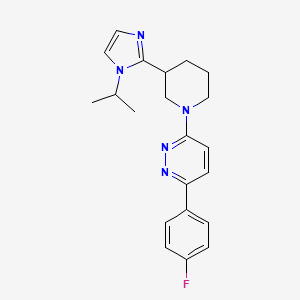 molecular formula C21H24FN5 B5682802 3-(4-fluorophenyl)-6-[3-(1-isopropyl-1H-imidazol-2-yl)-1-piperidinyl]pyridazine 