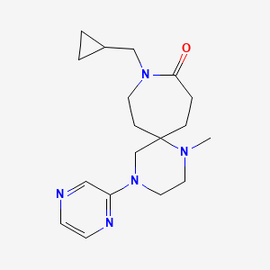 molecular formula C18H27N5O B5682834 9-(cyclopropylmethyl)-1-methyl-4-(2-pyrazinyl)-1,4,9-triazaspiro[5.6]dodecan-10-one 