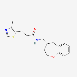 molecular formula C18H22N2O2S B5682839 3-(4-methyl-1,3-thiazol-5-yl)-N-(2,3,4,5-tetrahydro-1-benzoxepin-4-ylmethyl)propanamide 