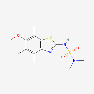 molecular formula C13H19N3O3S2 B568285 N'-(6-Methoxy-4,5,7-trimethyl-1,3-benzothiazol-2-yl)-N,N-dimethylsulfuric diamide CAS No. 120165-57-3