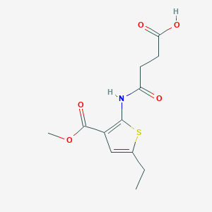 molecular formula C12H15NO5S B5682863 4-{[5-ethyl-3-(methoxycarbonyl)-2-thienyl]amino}-4-oxobutanoic acid 