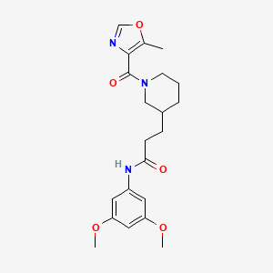 molecular formula C21H27N3O5 B5682865 N-(3,5-dimethoxyphenyl)-3-{1-[(5-methyl-1,3-oxazol-4-yl)carbonyl]piperidin-3-yl}propanamide 