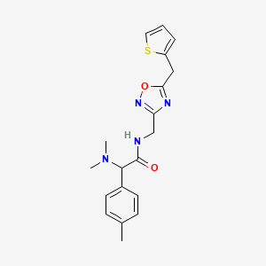 molecular formula C19H22N4O2S B5682867 2-(dimethylamino)-2-(4-methylphenyl)-N-{[5-(2-thienylmethyl)-1,2,4-oxadiazol-3-yl]methyl}acetamide 