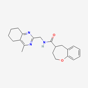 molecular formula C21H25N3O2 B5682877 N-[(4-methyl-5,6,7,8-tetrahydroquinazolin-2-yl)methyl]-2,3,4,5-tetrahydro-1-benzoxepine-4-carboxamide 