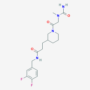 molecular formula C19H26F2N4O3 B5682886 3-{1-[N-(aminocarbonyl)-N-methylglycyl]piperidin-3-yl}-N-(3,4-difluorobenzyl)propanamide 