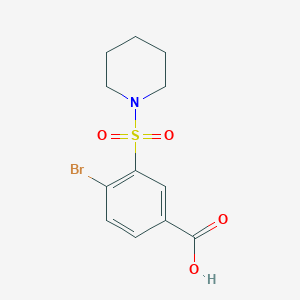 molecular formula C12H14BrNO4S B5682909 4-bromo-3-(1-piperidinylsulfonyl)benzoic acid 