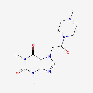 molecular formula C14H20N6O3 B5682950 1,3-dimethyl-7-[2-(4-methyl-1-piperazinyl)-2-oxoethyl]-3,7-dihydro-1H-purine-2,6-dione 