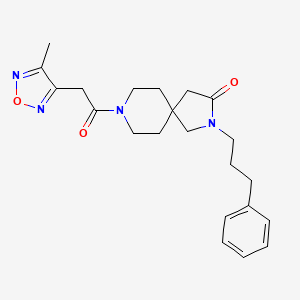 molecular formula C22H28N4O3 B5683005 8-[(4-methyl-1,2,5-oxadiazol-3-yl)acetyl]-2-(3-phenylpropyl)-2,8-diazaspiro[4.5]decan-3-one 