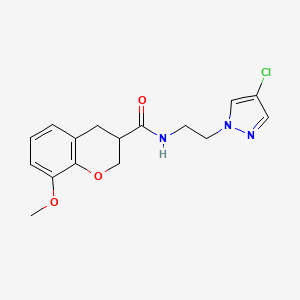 molecular formula C16H18ClN3O3 B5683012 N-[2-(4-chloro-1H-pyrazol-1-yl)ethyl]-8-methoxychromane-3-carboxamide 