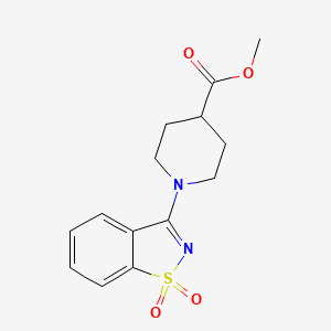 molecular formula C14H16N2O4S B5683017 methyl 1-(1,1-dioxido-1,2-benzisothiazol-3-yl)-4-piperidinecarboxylate 