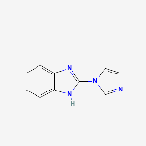 molecular formula C11H10N4 B568303 2-(1H-imidazol-1-yl)-4-methyl-1H-benzo[d]imidazole CAS No. 123396-65-6