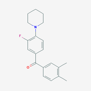 molecular formula C20H22FNO B5683070 (3,4-dimethylphenyl)[3-fluoro-4-(1-piperidinyl)phenyl]methanone 
