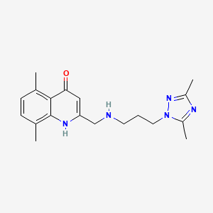 2-({[3-(3,5-dimethyl-1H-1,2,4-triazol-1-yl)propyl]amino}methyl)-5,8-dimethylquinolin-4-ol