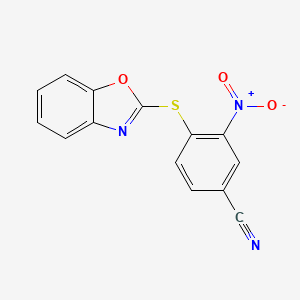 molecular formula C14H7N3O3S B5683076 4-(1,3-benzoxazol-2-ylthio)-3-nitrobenzonitrile 
