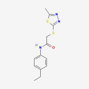 molecular formula C13H15N3OS2 B5683084 N-(4-ethylphenyl)-2-[(5-methyl-1,3,4-thiadiazol-2-yl)thio]acetamide 