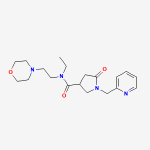 molecular formula C19H28N4O3 B5683085 N-ethyl-N-[2-(4-morpholinyl)ethyl]-5-oxo-1-(2-pyridinylmethyl)-3-pyrrolidinecarboxamide 