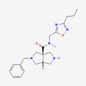 molecular formula C21H29N5O2 B5683089 rel-(3aR,6aR)-2-benzyl-N-methyl-N-[(3-propyl-1,2,4-oxadiazol-5-yl)methyl]hexahydropyrrolo[3,4-c]pyrrole-3a(1H)-carboxamide dihydrochloride 