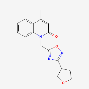 molecular formula C17H17N3O3 B5683111 4-methyl-1-{[3-(tetrahydrofuran-3-yl)-1,2,4-oxadiazol-5-yl]methyl}quinolin-2(1H)-one 