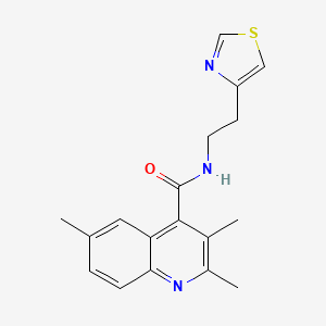 molecular formula C18H19N3OS B5683122 2,3,6-trimethyl-N-[2-(1,3-thiazol-4-yl)ethyl]-4-quinolinecarboxamide 