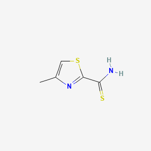 molecular formula C5H6N2S2 B568313 4-Methyl-thiazole-2-carbothioic acid amide CAS No. 117884-17-0