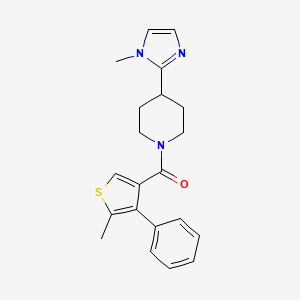 molecular formula C21H23N3OS B5683132 4-(1-methyl-1H-imidazol-2-yl)-1-[(5-methyl-4-phenyl-3-thienyl)carbonyl]piperidine 