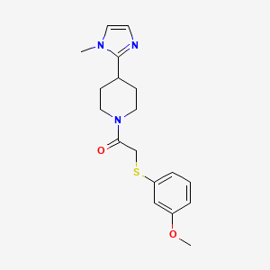 molecular formula C18H23N3O2S B5683138 1-{[(3-methoxyphenyl)thio]acetyl}-4-(1-methyl-1H-imidazol-2-yl)piperidine 