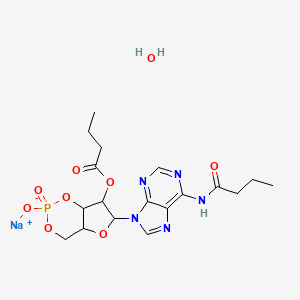 Adenosine,N-(1-oxobutyl)-, cyclic 3',5'-(hydrogen phosphate) 2'-butanoate, monosodiumsalt, monohydrate (9CI)