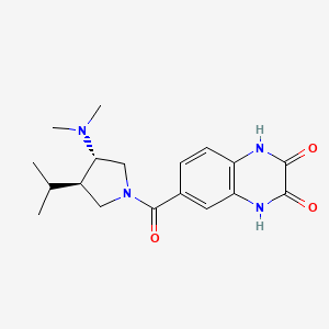 molecular formula C18H24N4O3 B5683141 6-{[(3S*,4R*)-3-(dimethylamino)-4-isopropylpyrrolidin-1-yl]carbonyl}-1,4-dihydroquinoxaline-2,3-dione 