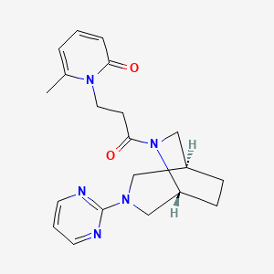 molecular formula C20H25N5O2 B5683143 6-methyl-1-{3-oxo-3-[(1S*,5R*)-3-(2-pyrimidinyl)-3,6-diazabicyclo[3.2.2]non-6-yl]propyl}-2(1H)-pyridinone 