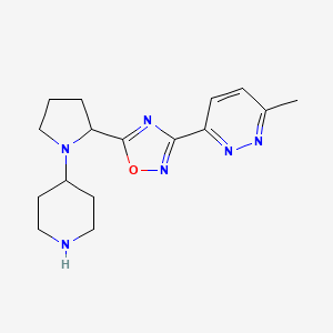 molecular formula C16H22N6O B5683147 3-methyl-6-{5-[1-(4-piperidinyl)-2-pyrrolidinyl]-1,2,4-oxadiazol-3-yl}pyridazine dihydrochloride 