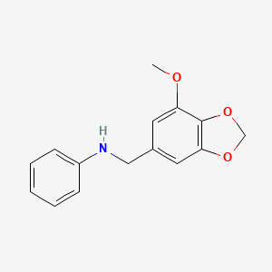 molecular formula C15H15NO3 B5683151 N-[(7-methoxy-1,3-benzodioxol-5-yl)methyl]aniline 