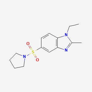 molecular formula C14H19N3O2S B5683152 1-ethyl-2-methyl-5-(1-pyrrolidinylsulfonyl)-1H-benzimidazole 