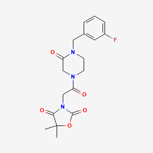 3-{2-[4-(3-fluorobenzyl)-3-oxopiperazin-1-yl]-2-oxoethyl}-5,5-dimethyl-1,3-oxazolidine-2,4-dione
