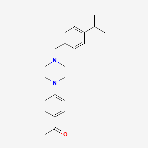 molecular formula C22H28N2O B5683164 1-{4-[4-(4-isopropylbenzyl)-1-piperazinyl]phenyl}ethanone 
