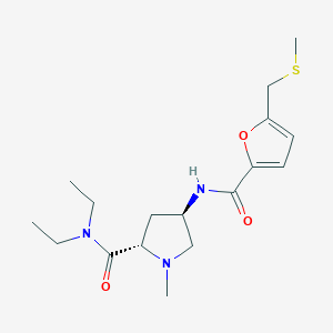 molecular formula C17H27N3O3S B5683166 (4R)-N,N-diethyl-1-methyl-4-({5-[(methylthio)methyl]-2-furoyl}amino)-L-prolinamide 
