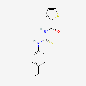 molecular formula C14H14N2OS2 B5683177 N-{[(4-ethylphenyl)amino]carbonothioyl}-2-thiophenecarboxamide 