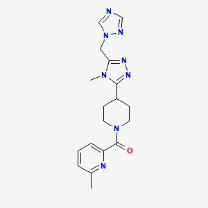 molecular formula C18H22N8O B5683185 2-methyl-6-({4-[4-methyl-5-(1H-1,2,4-triazol-1-ylmethyl)-4H-1,2,4-triazol-3-yl]piperidin-1-yl}carbonyl)pyridine 